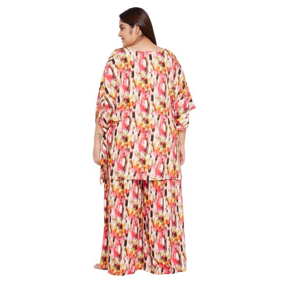 Abstract Printed Cream Color Rayon Co-Ord Set Dress for Women by Gypsie Blu - Picture 11 of 14